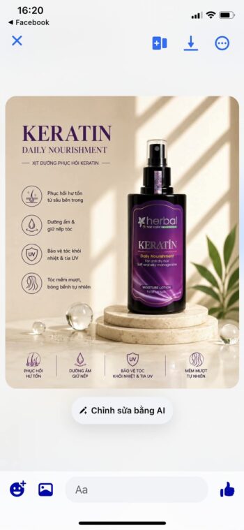 Xịt dưỡng Keratin Herbal